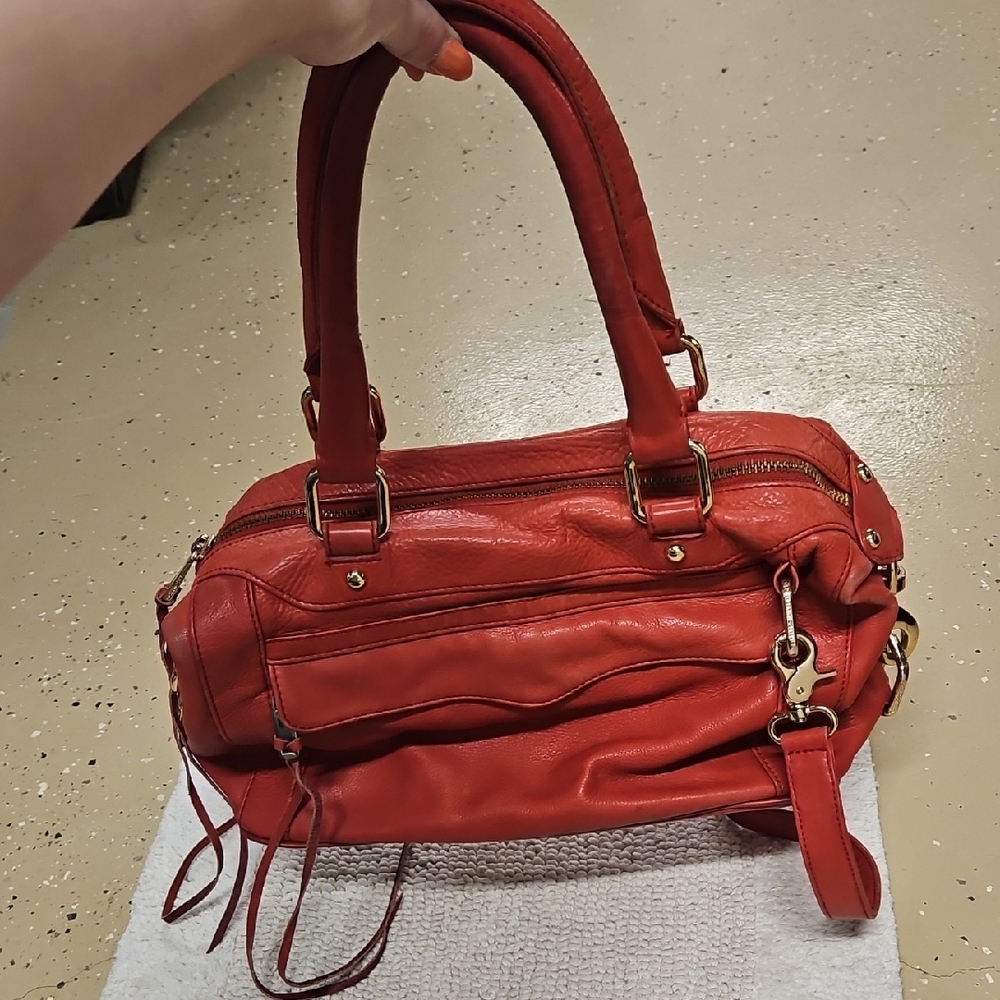 Rebecca Minkoff Red Leather Satchel with Gold Hardware